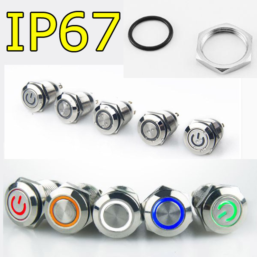Кнопка М12LED/3-6В/СФ - синяя