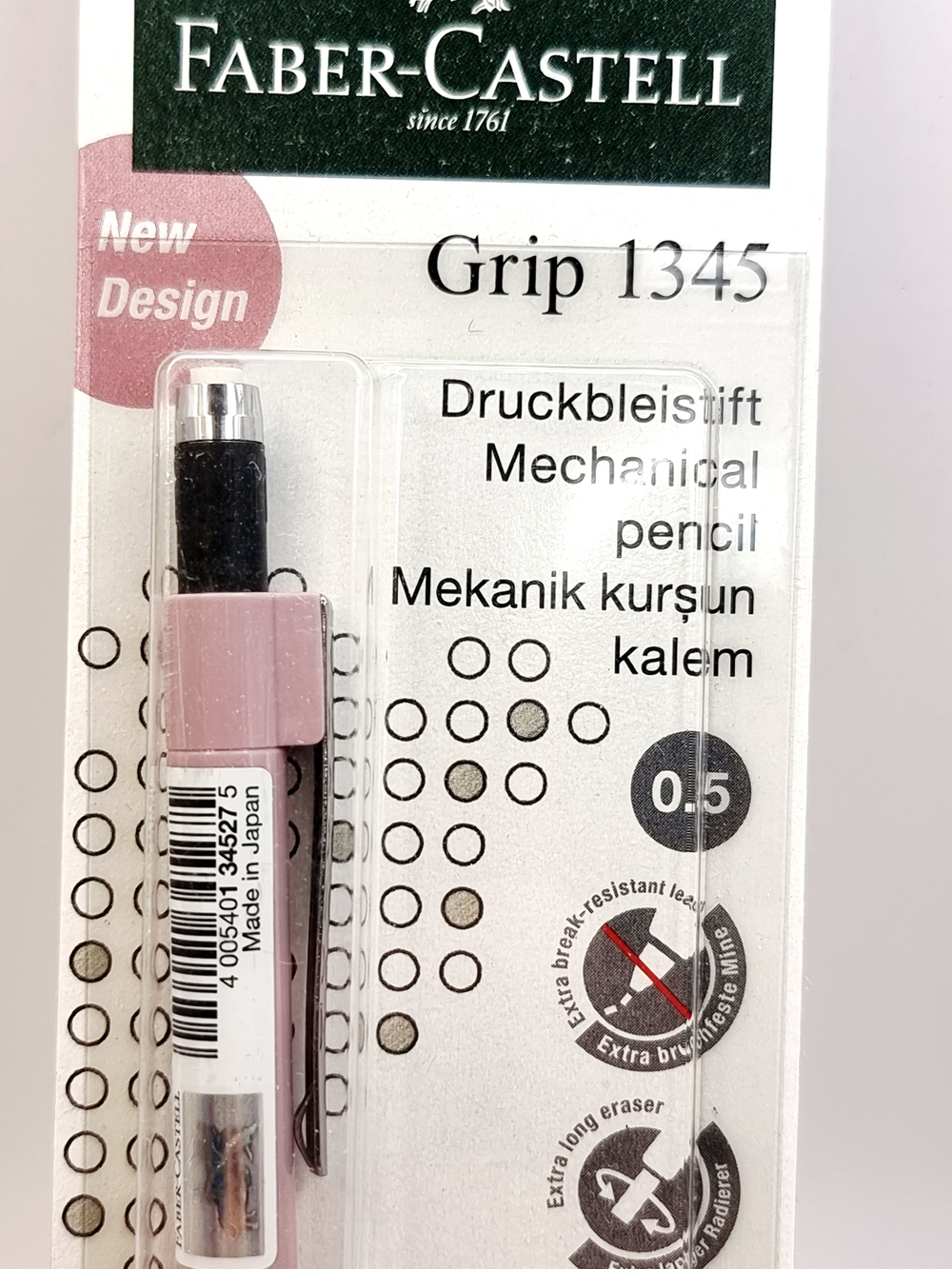 Механический карандаш +12 грифелей 0,5 мм Faber-Castell TK-Fine Grip (Япония)