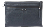 Balenciaga Zip Closure Sheepskin Clutch Regular Men"s Dark Gray