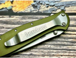 K1660OL Leek - нож склад., алюм. рук-ть оливк.,клинок Sandvik 14C28N