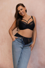 Бюстгальтер plus size с декоративными бретелями (Размер: 90G) (Цвет: черный)