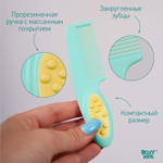 Детская щеточка с расческой, цвет мятный