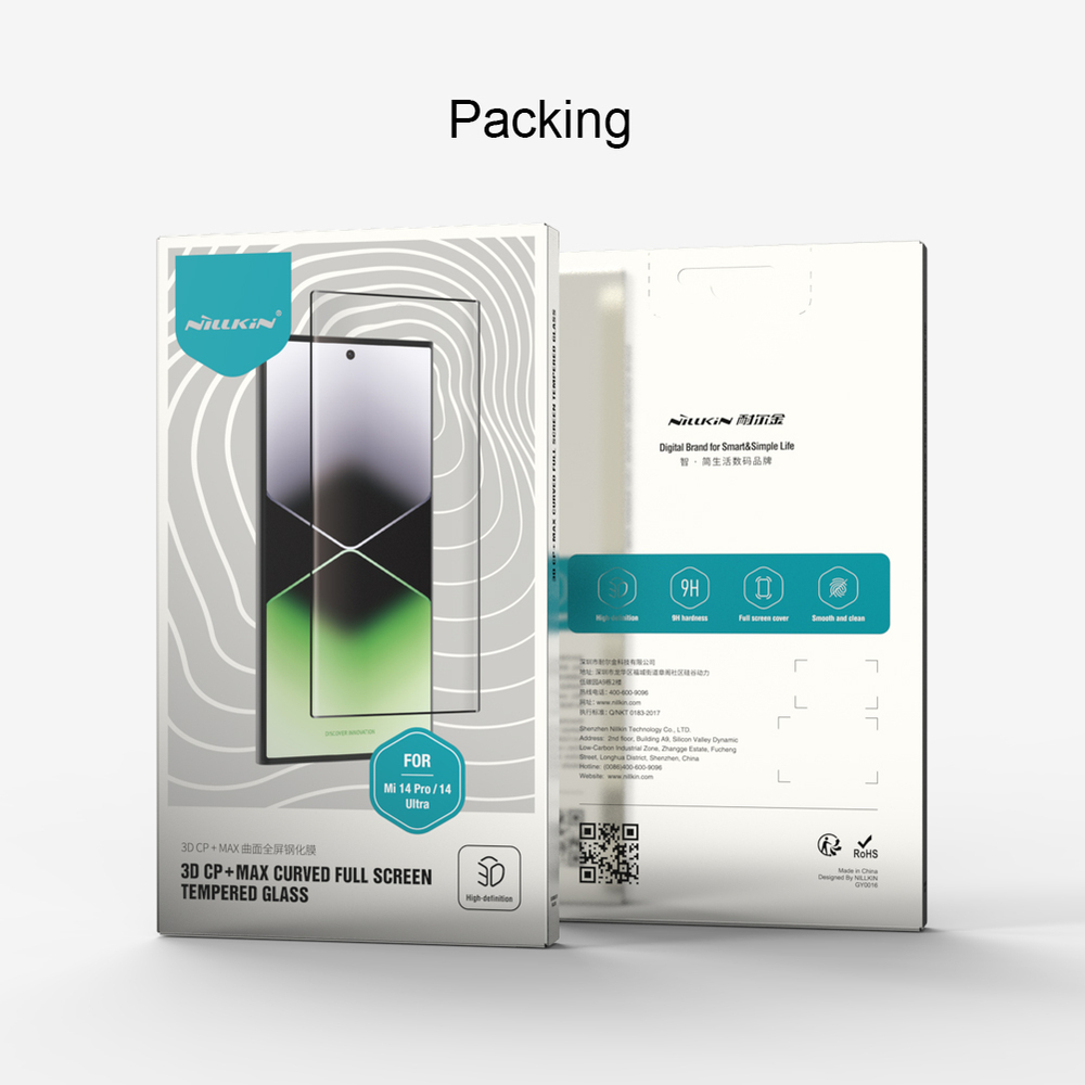 Защитное стекло 3D из закаленного стекла от Nillkin для Xiaomi 14 Pro и 14 Ultra, серия 3D CP+MAX Anti-Explosion Glass Screen Protector (закругленные края)