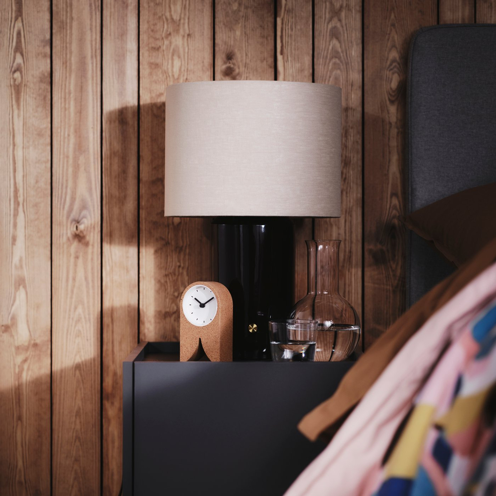 IKEA FLODKRÄFTA  (ИКЕА ФЛОДКРЭФТА)  -  Часы - пробка белый 8x15x4 см