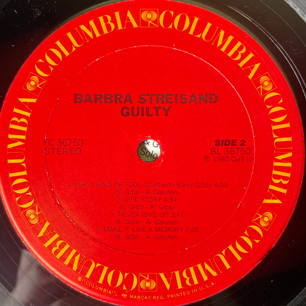 Barbra Streisand ‎– Guilty (США 1980г.)
