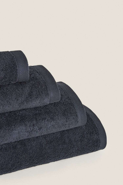 ZARA HOME ХЛОПКОВОЕ ПОЛОТЕНЦЕ, ТЕМНЫЙ АНТРАЦИТ