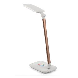 Настольный светильник ЭРА NLED-460-14W-W-G светодиодный с ночником на основании белый с золотом | Светодиодные настольные лампы