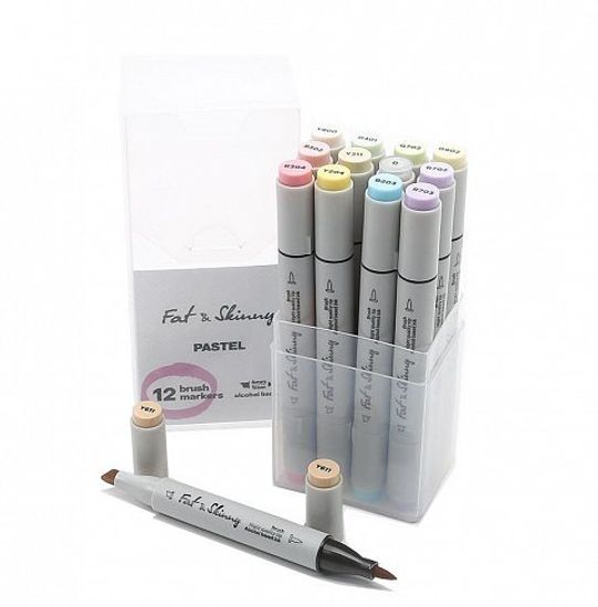 Набор Fat&Skinny маркеров Brush 12шт Pastel