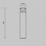 Наземный высокий светильник Maytoni Pyro O496FL-L21B3K2