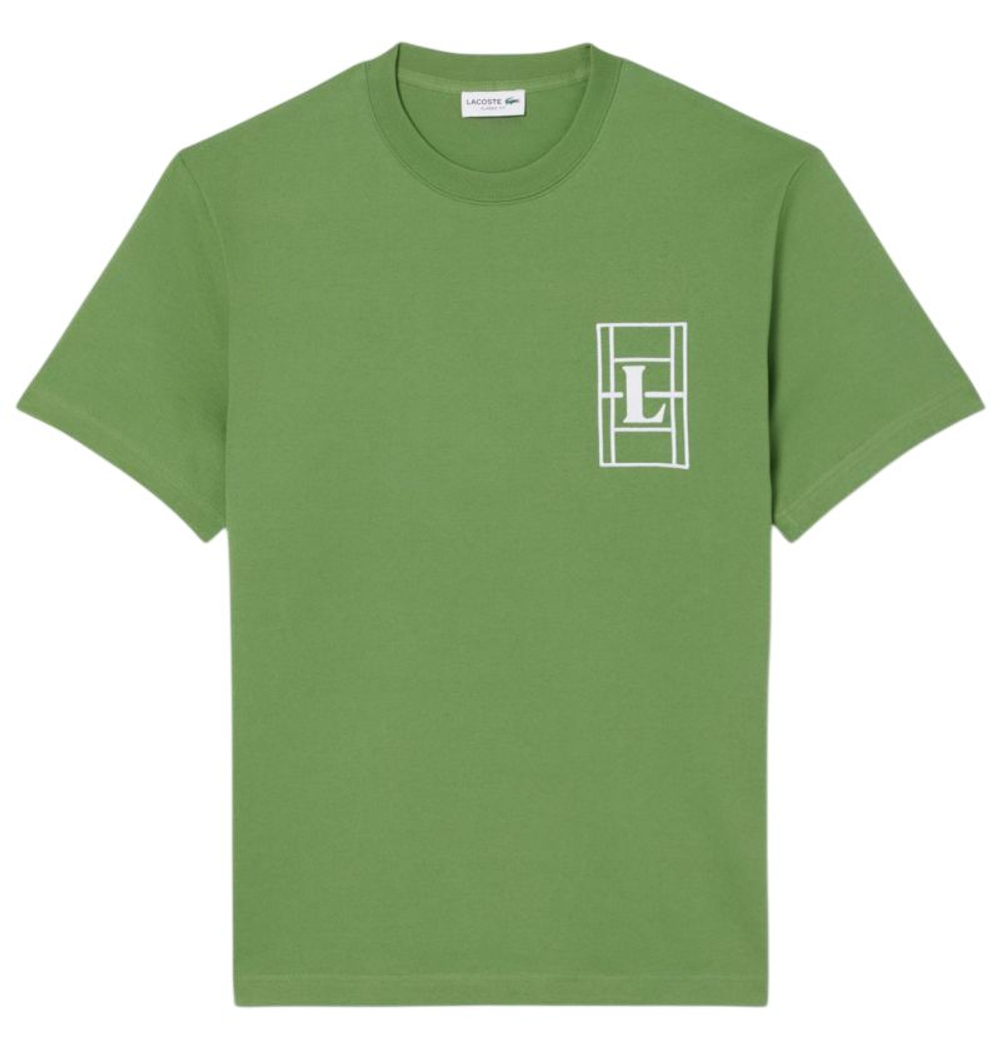Мужская теннисная футболка Lacoste Embroidered Heavy Jersey - lime green