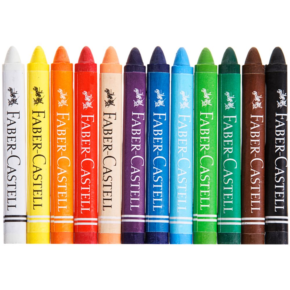 Мелки восковые Faber-Castell, 12цв., трехгранные, картон. упаковка