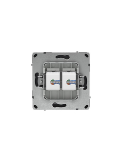 Розетка компьютерная 2-м KANT RJ45 кат.6A без шторки черн. уголь DKC 7012674