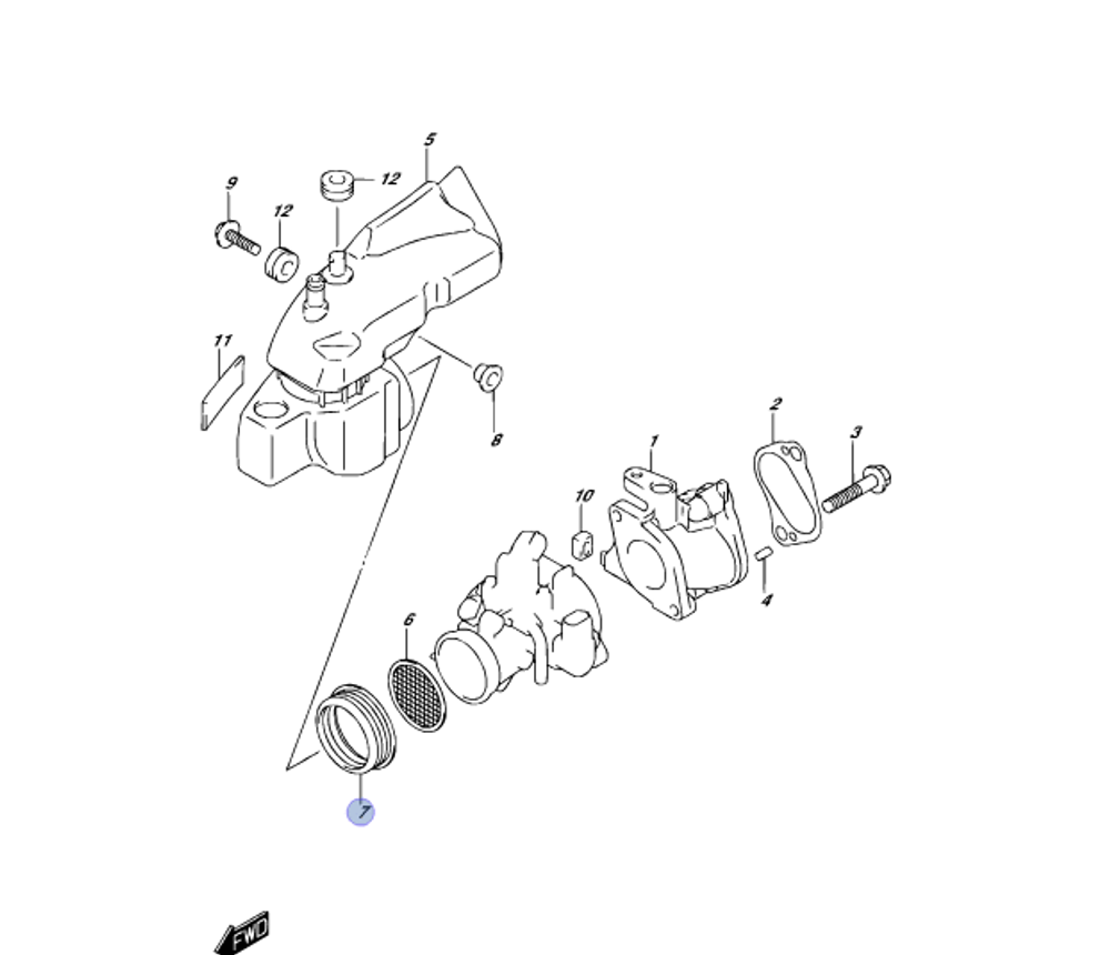 Уплотнение впускного коллектора Suzuki 13832-89L00-000