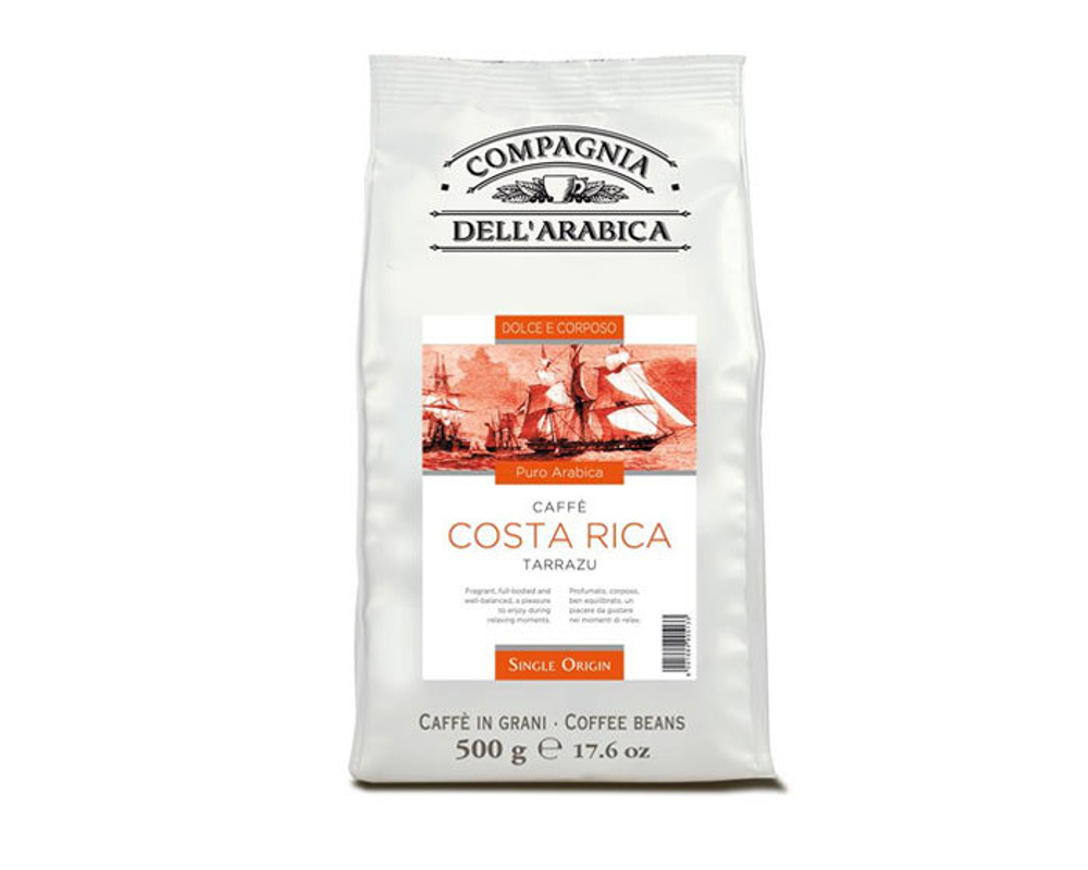 Кофе в зернах Compagnia Dell`Arabica Costa Rica Tarrazu, 500 г (Компания Дель Арабика)