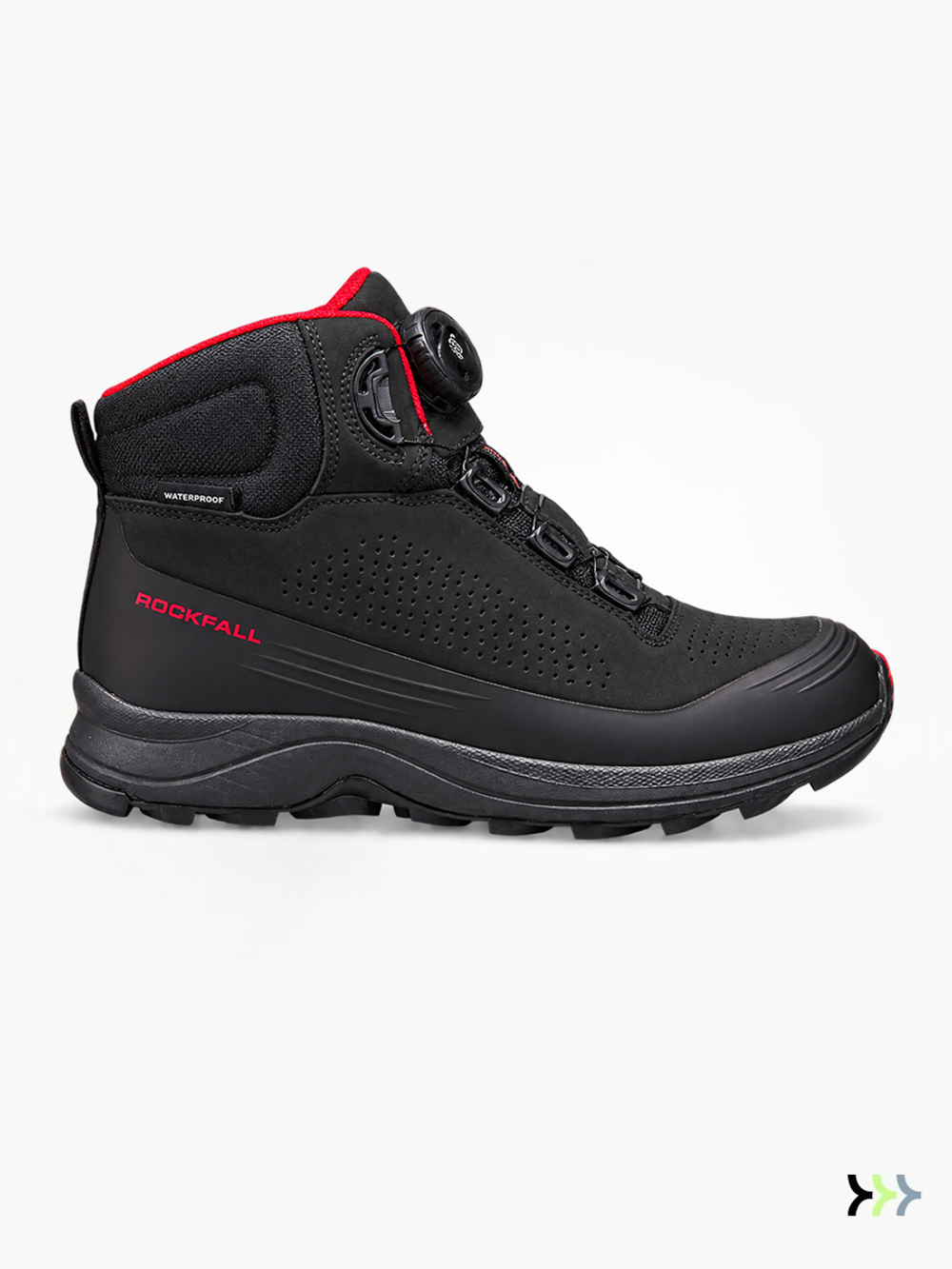 Ботинки трекинговые мужские EDITEX ROCKFALL Black/Red демисезонные