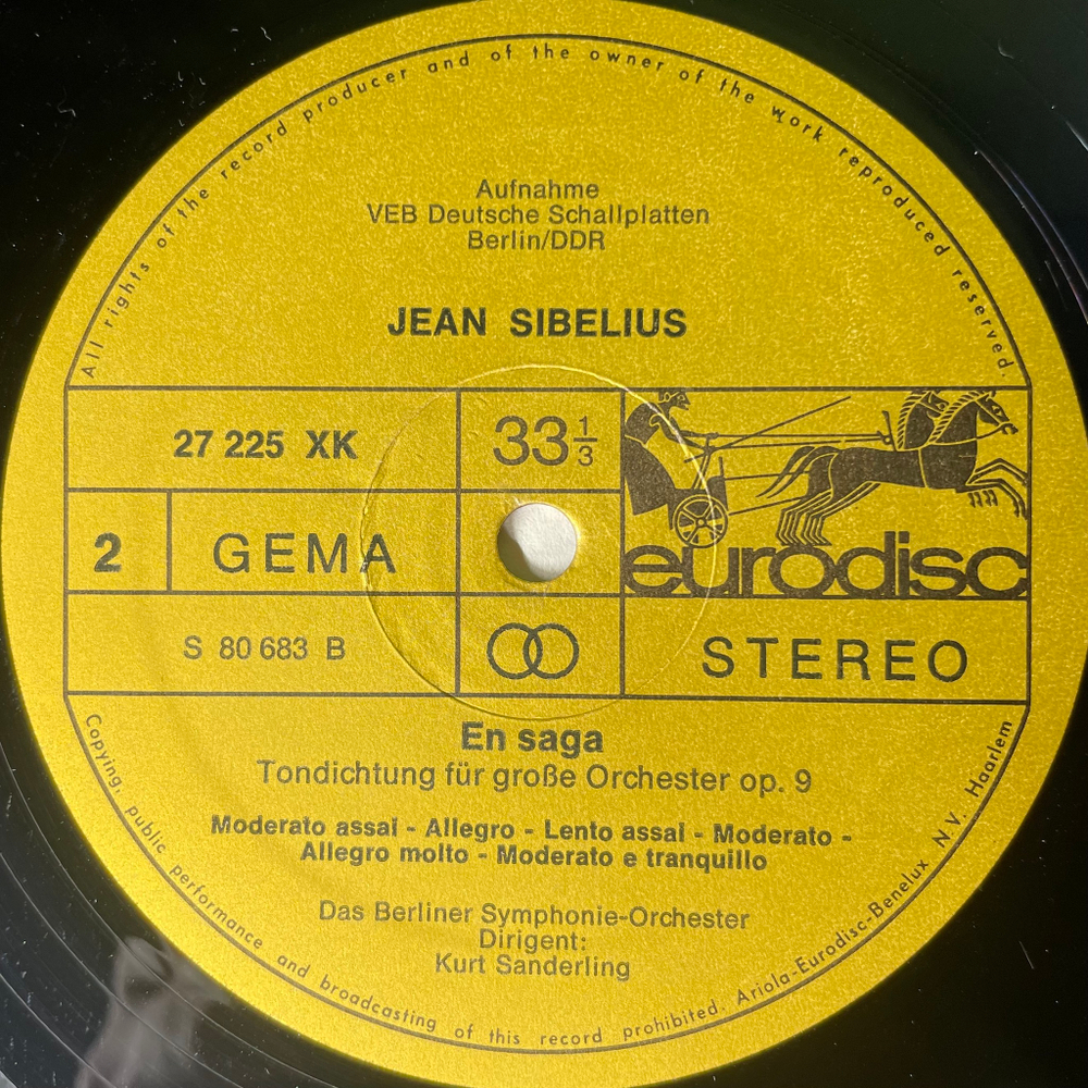 Сибелиус, Берлинский симфонический оркестр - Финляндия 2LP (Германия)