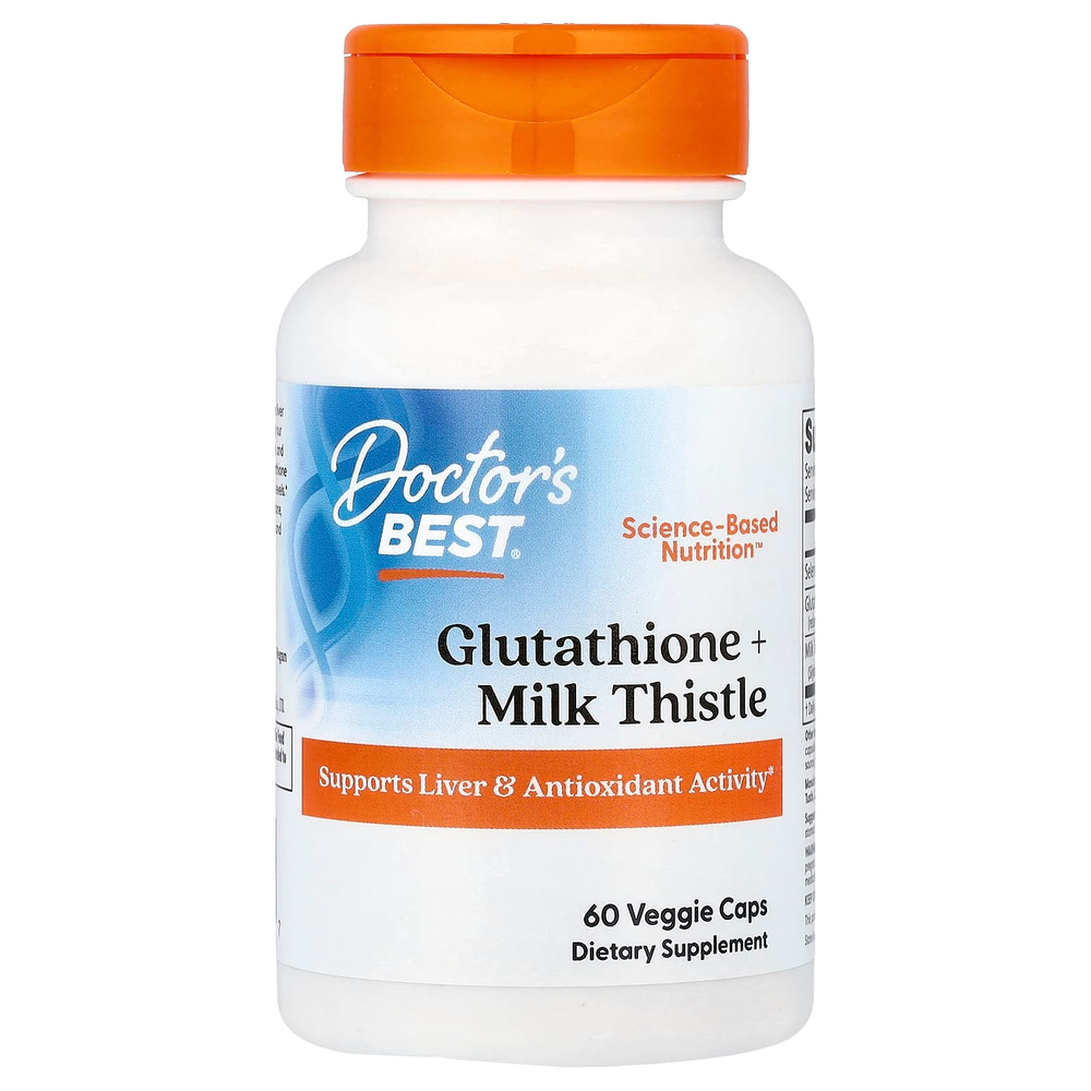 Doctor's Best, Глутатион и расторопша, 60 растительных капсул