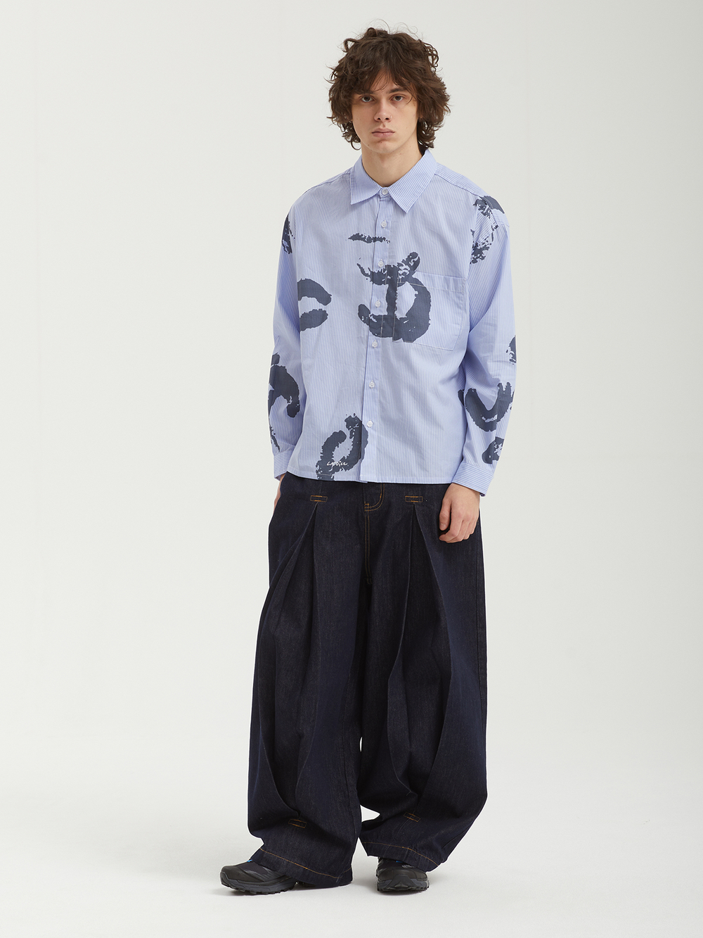 Джинсы (Balloon Fit) Long Tuck Wing Balloon Denim Pants