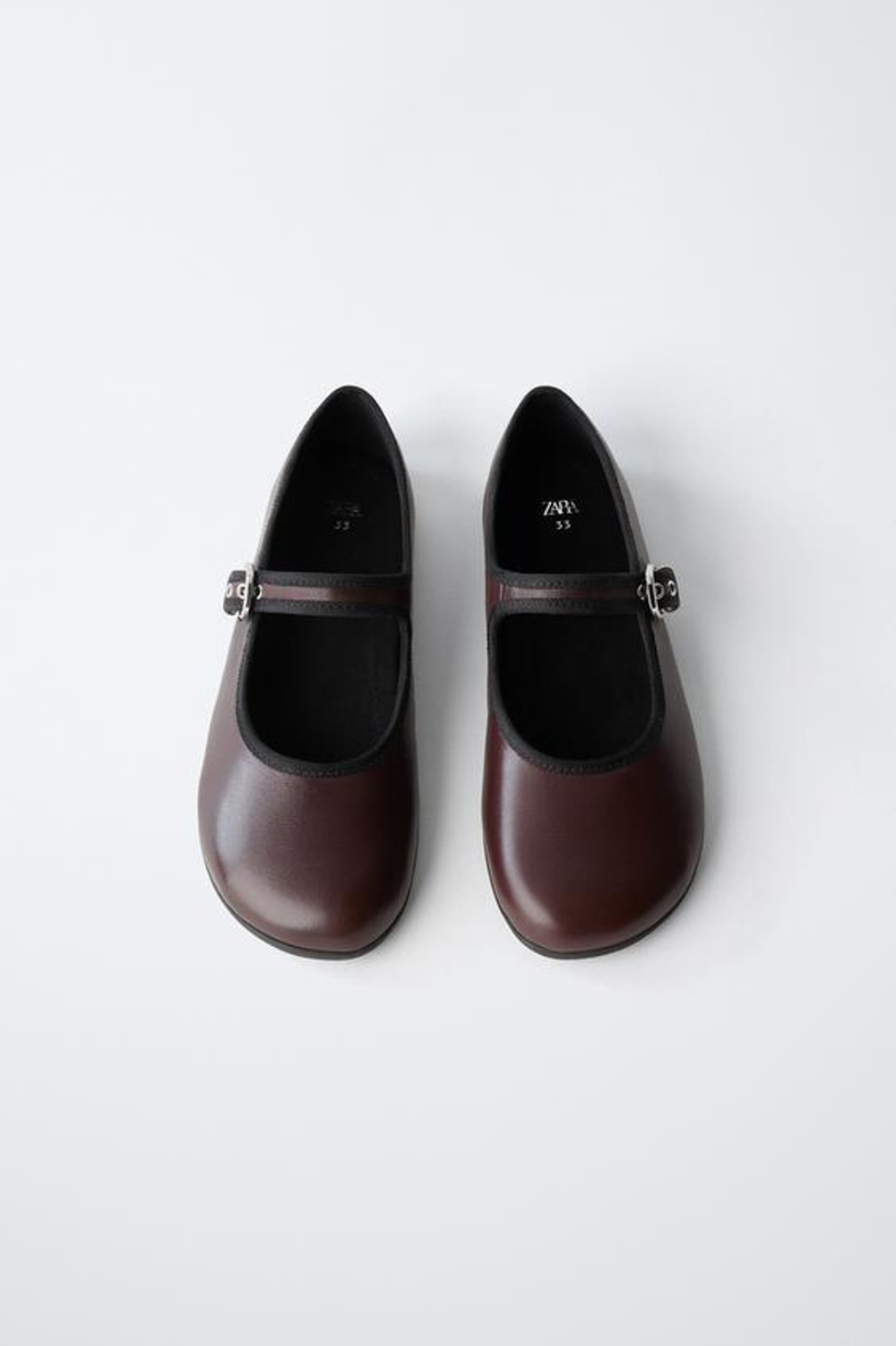 ZARA КОЖАНЫЕ БАЛЕТКИ BAREFOOT, ГРАНАТОВЫЙ