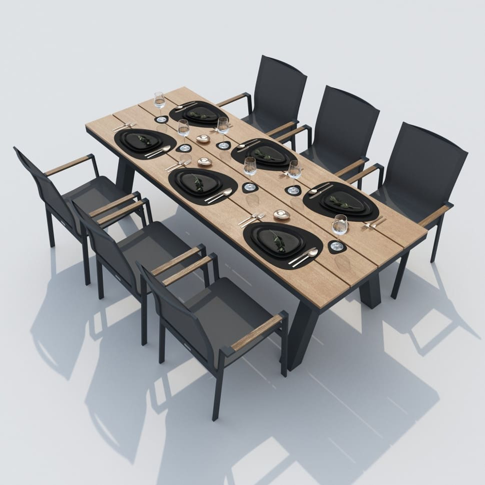Стол обеденный Ideal Patio МИРРА 220 см карбон