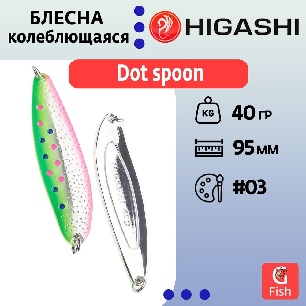 Блесна колеблющаяся HIGASHI Dot spoon 24g #08