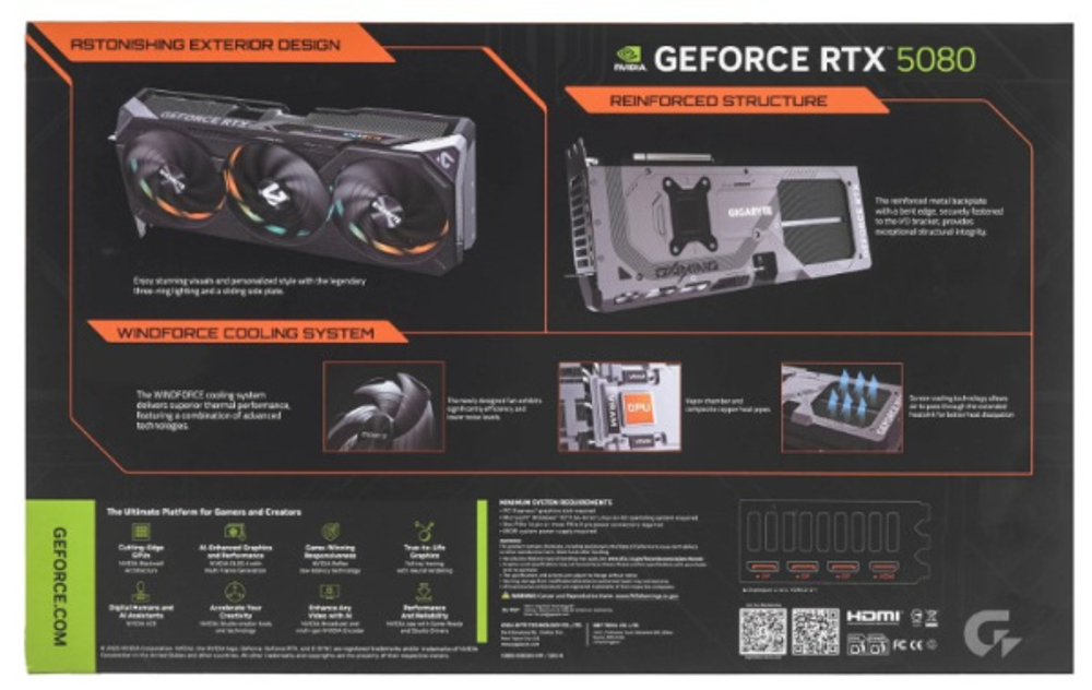 Видеокарта GIGABYTE GeForce RTX 5080 GAMING OC (GV-N5080GAMING OC-16GD)