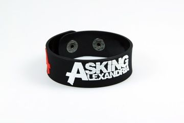 Браслет Asking Alexandria красное лого белая надпись