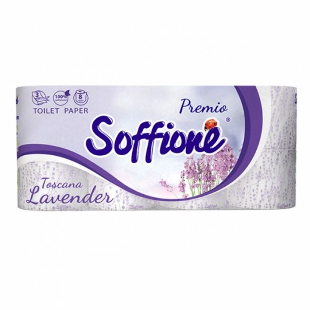 Туалетная Бумага Soffione Premio Lavender 3сл 8р