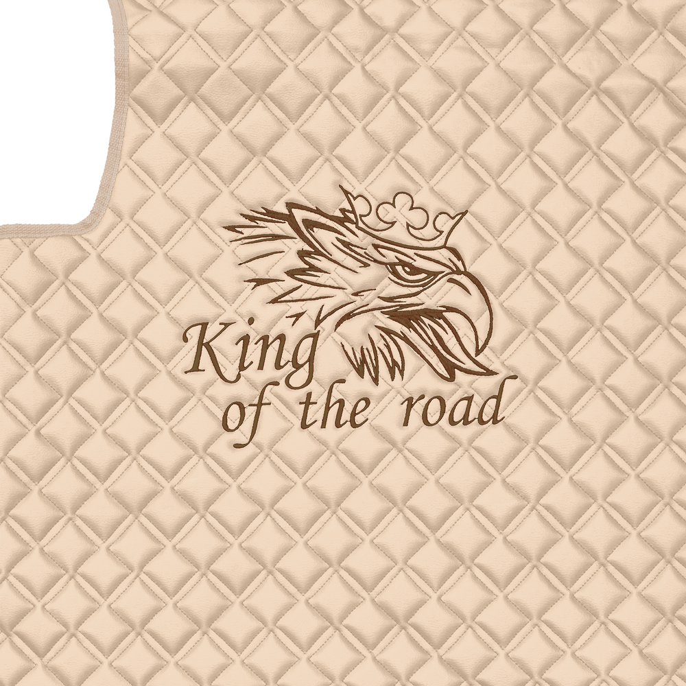 Ковры SCANIA 5 серии R (механика) (экокожа, бежевый, бежевый кант, коричневая вышивка)