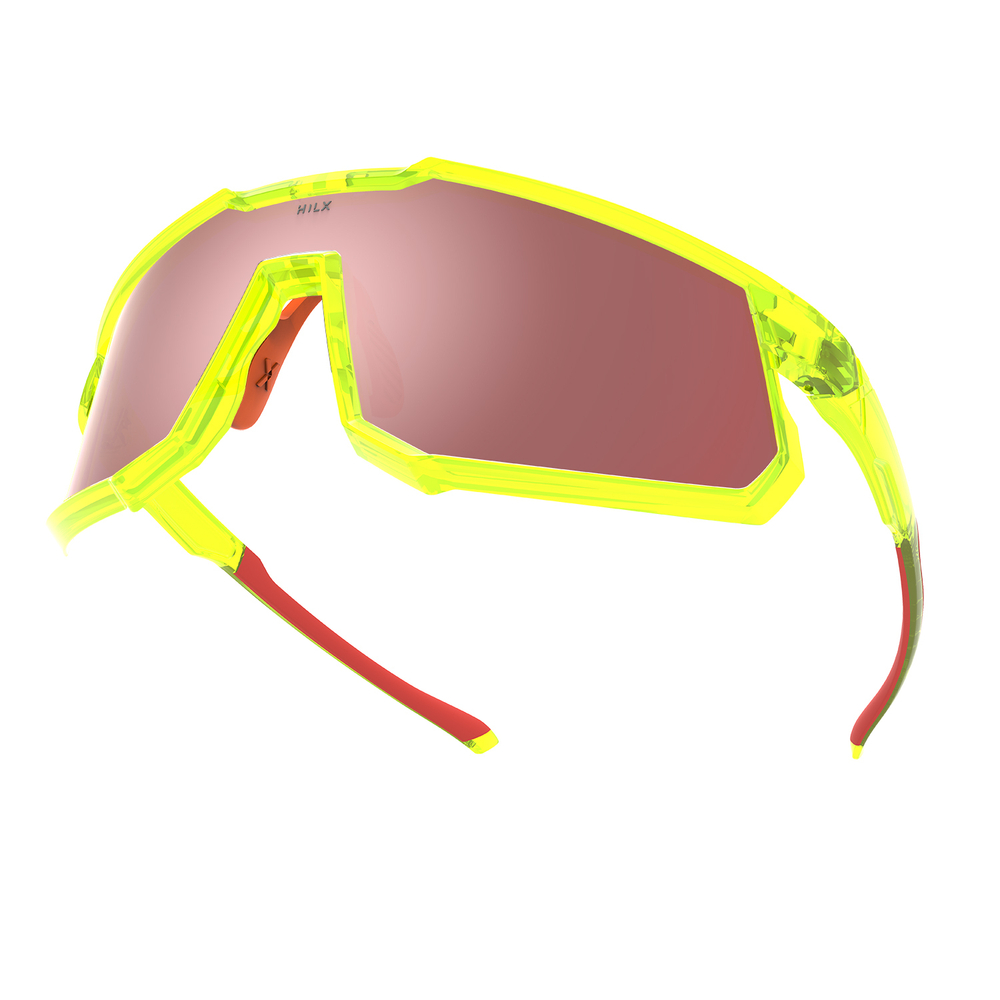 Спортивные очки HILX Big Head / Shiny Yellow Orange / Light Purple Lens
