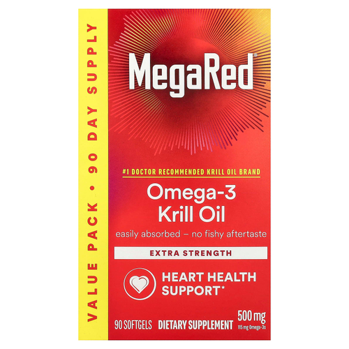 Schiff, MegaRed®, омега-3 масло криля, 500 мг, 90 капсул