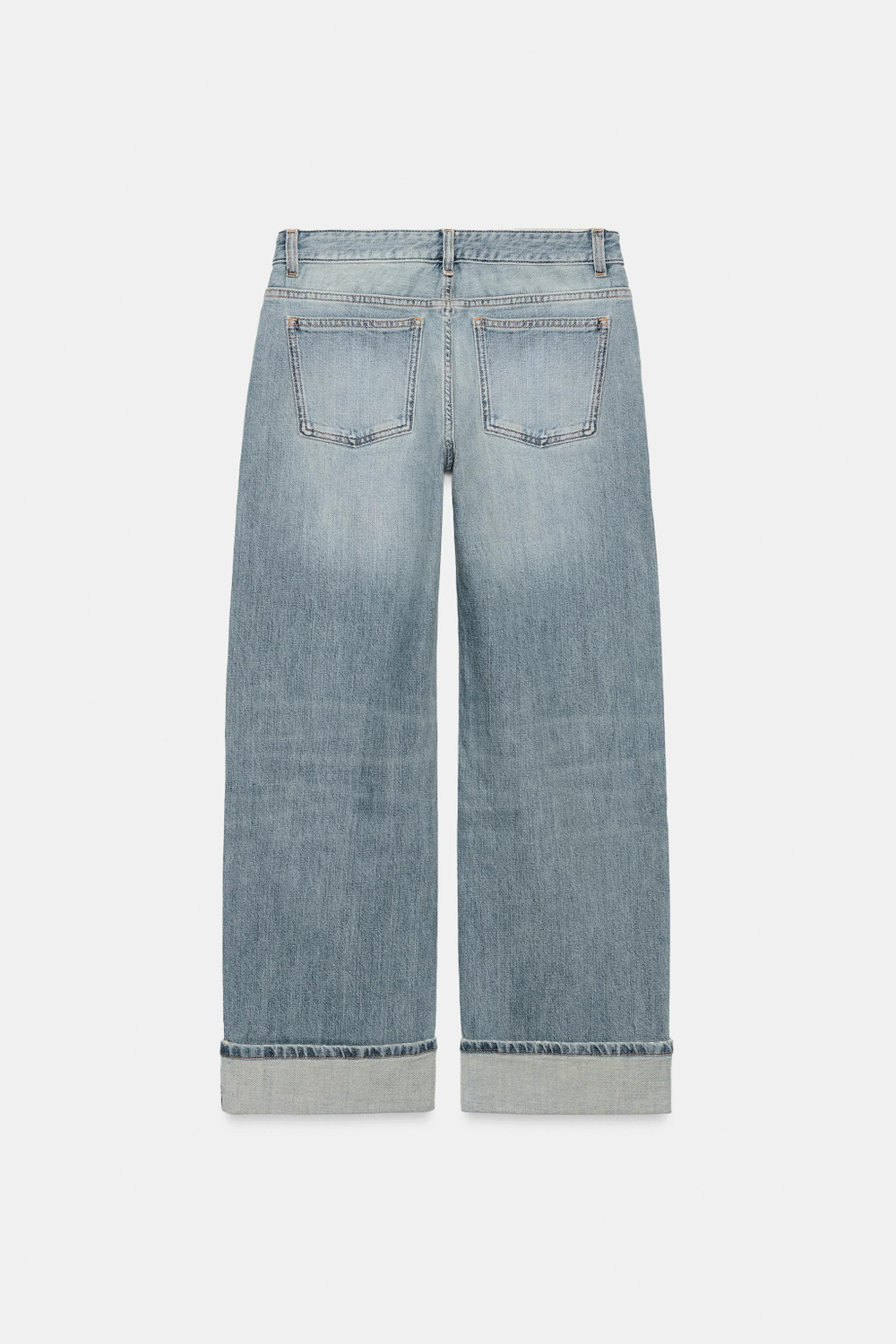 ДЖИНСЫ TRF LOOSE С НИЗКОЙ ПОСАДКОЙ И ОТВОРОТАМИ — ZARA