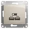 Розетка с USB A+A Systeme Electric Glossa Молочный GSL000933