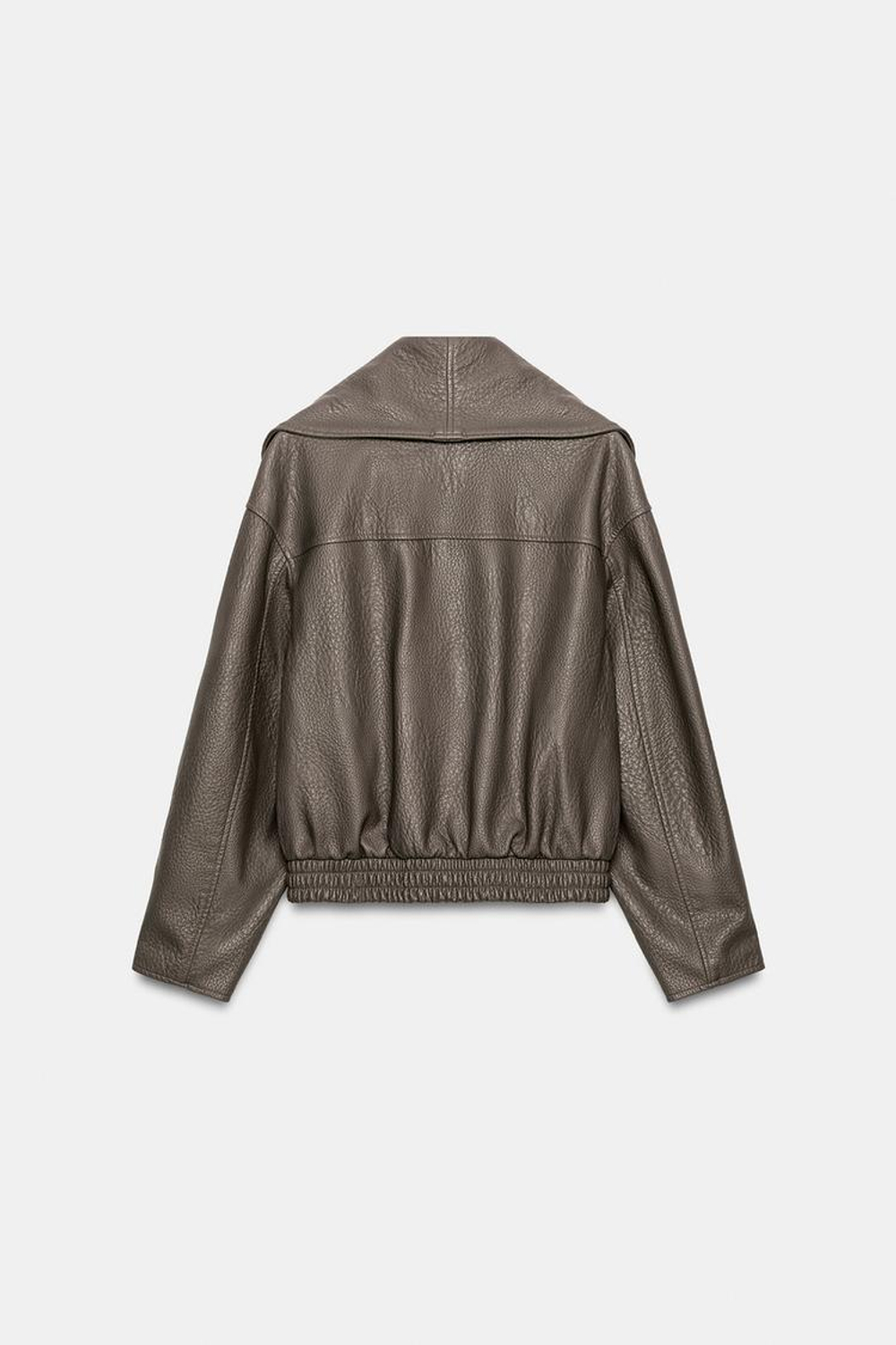 ZARA КУРТКА ИЗ ИСКУССТВЕННОЙ КОЖИ — ZW COLLECTIO, СЕРЫЙ