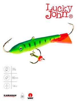 Балансир Lucky John CLASSIC 8 с тр. 80мм/36RT блистер
