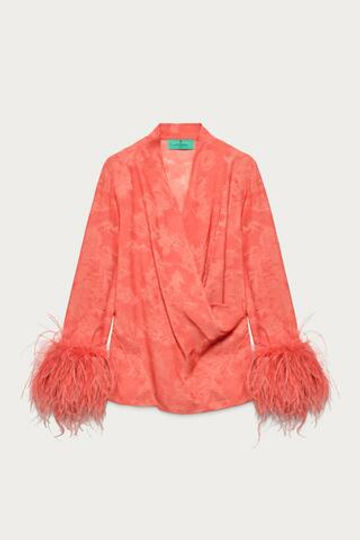 ZARA X MARISA BERENSON РУБАШКА ИЗ ВИСКОЗЫ, КРАСНЫЙ/ОРАНЖЕВЫЙ