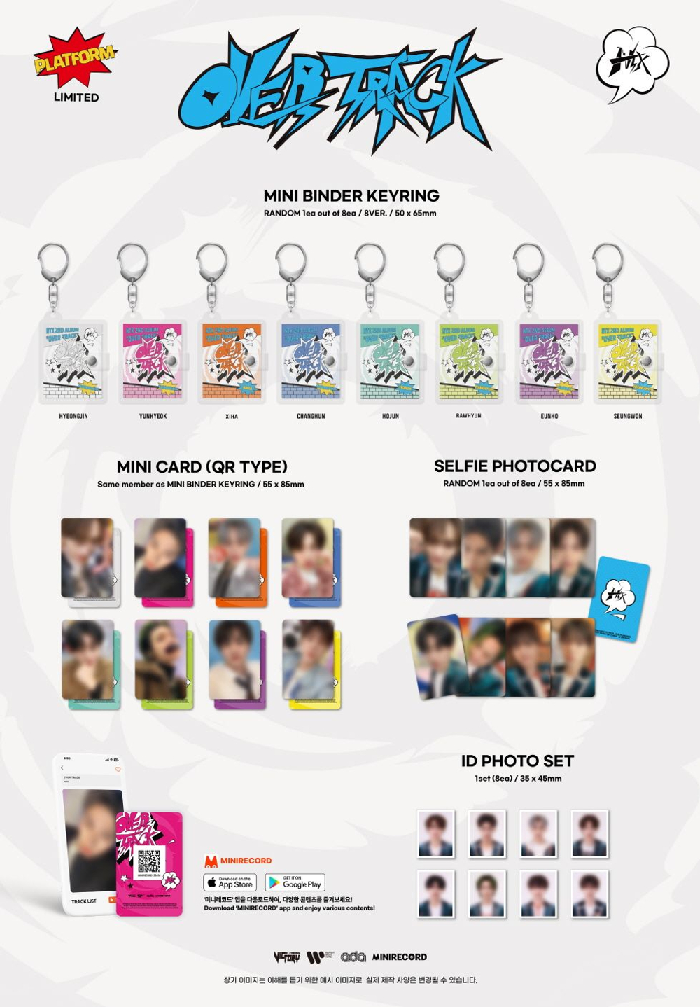 Альбом NTX - OVER TRACK Album BINDER KEYRING 8 Version SET