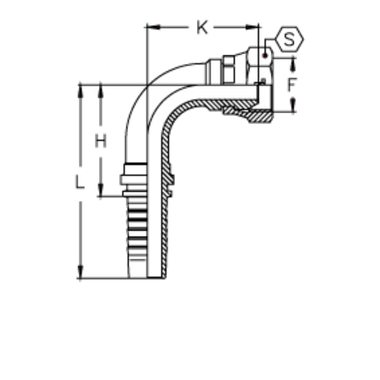 Фитинг DN 12 BSP (Г) 3/8 (90)