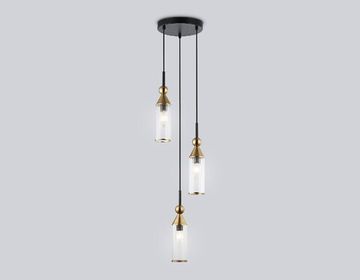 Светильник подвесной 3*E14 LH55252 черный / латунь High Light Heigh Light Ambrella