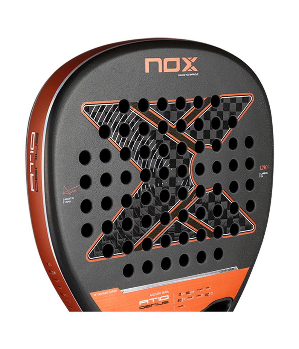 Ракетка NOX AT10 Genius Attack 12K 2025 — мощность и спин Agustín Tapia