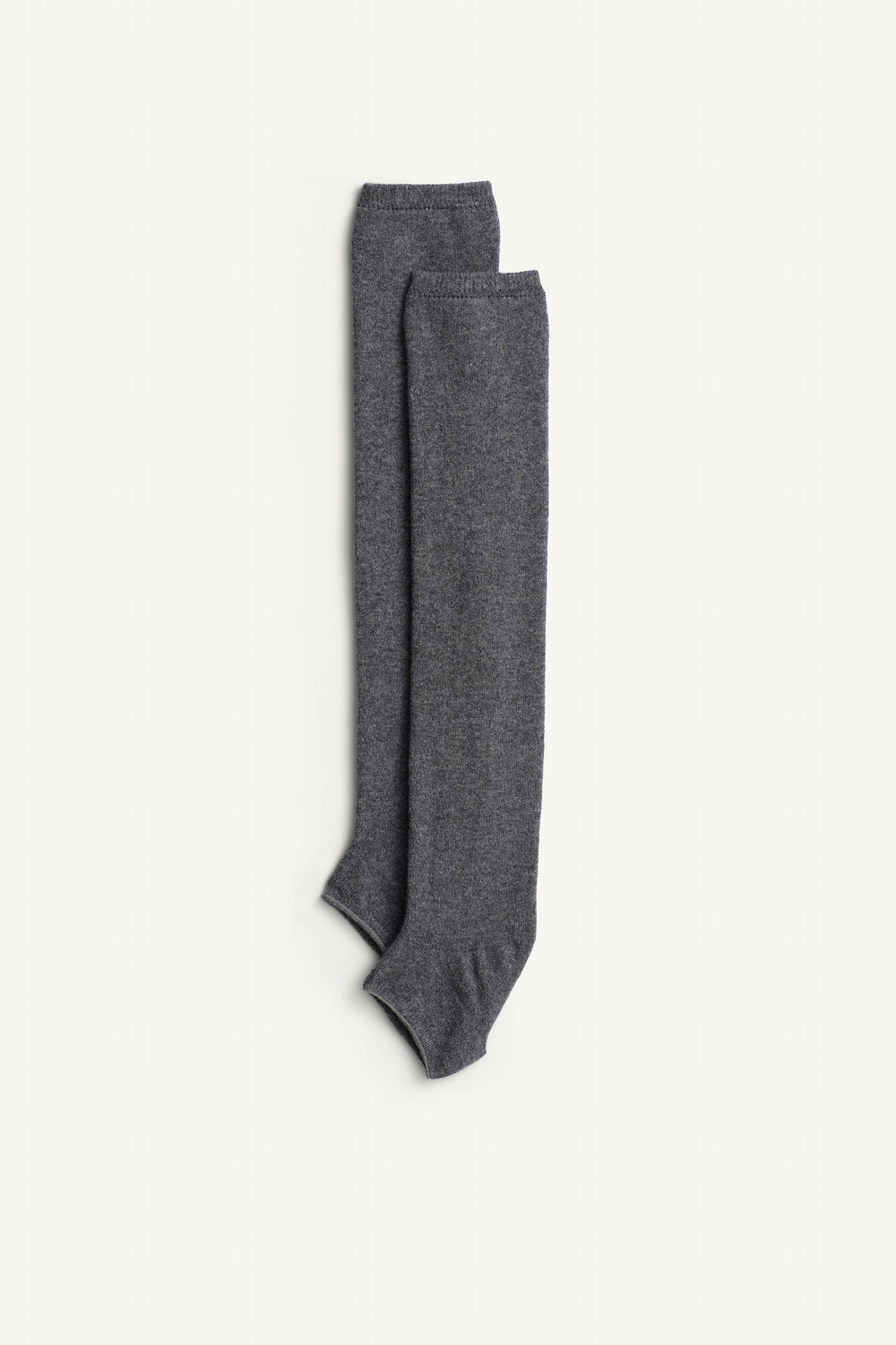ZARA ОДНОТОННЫЕ ДЛИННЫЕ НОСКИ - LIMITED EDITION, СЕРЫЙ