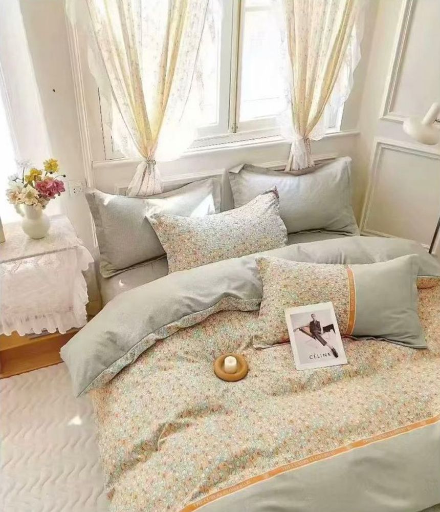 ZEPHYR HOME Двуспалка Фланель Серый с бежевым