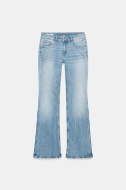 ZARA ДЖИНСЫ TRF BOOTCUT С НИЗКОЙ ПОСАДКОЙ, ГОЛУБОЙ