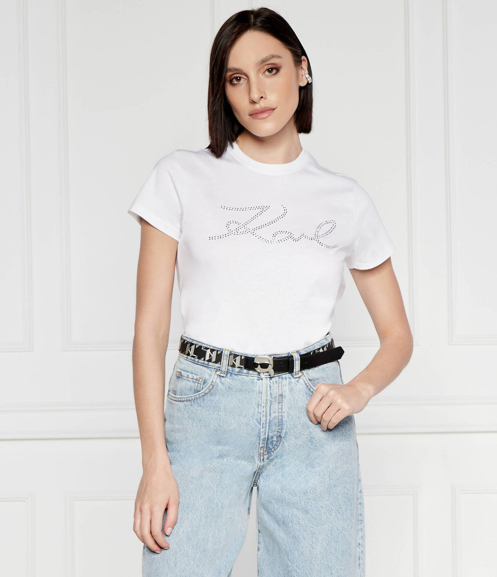 Футболка rhinestone Karl Lagerfeld - белый(241W1713)