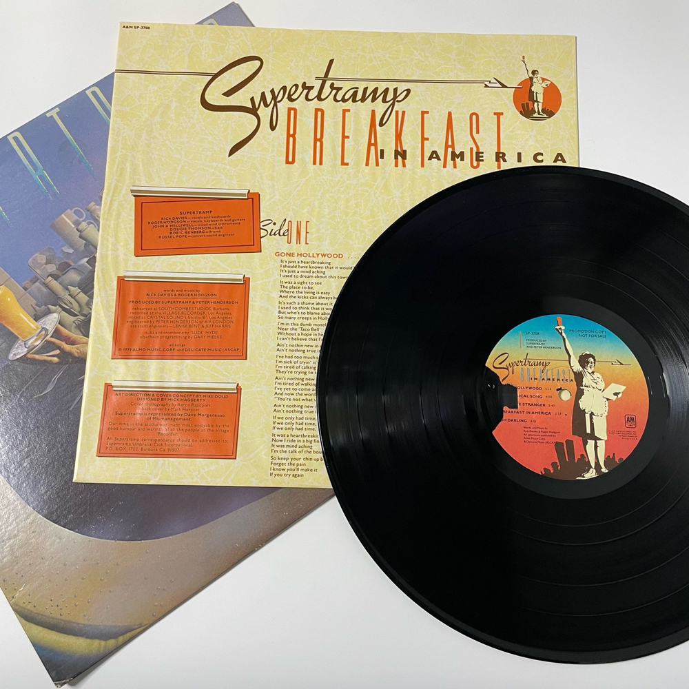 Винтажная виниловая пластинка LP Supertramp Breakfast In America (США 1979) (Промо)