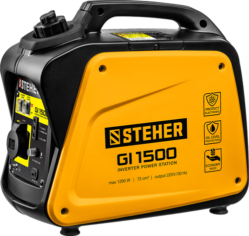 Генератор бензиновый инверторный 1200 Вт STEHER GI-1500