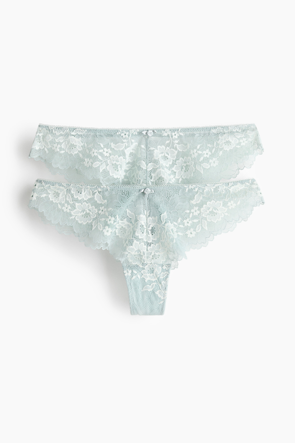 Кружевные трусы Brazilian, 2 шт. — Светло-бирюзовый - H&M