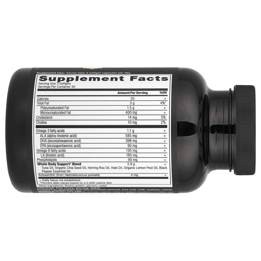 Ancient Nutrition, омега, для всего организма, 90 капсул