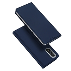 Чехол книжка из PU кожи синего цвета от Dux Ducis для OnePlus Nord 5 и Ace 5 Ultra, серия Skin Pro Series