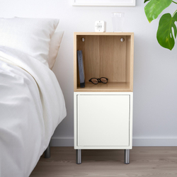 IKEA EKET  (ИКЕА ЕКЕТ)  -  Комбинация шкафов с ножками - белая/имитация беленого дуба 35x35x80 см